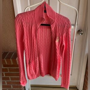 Lauren Ralph Lauren Salmon Cable Knit Cardigan